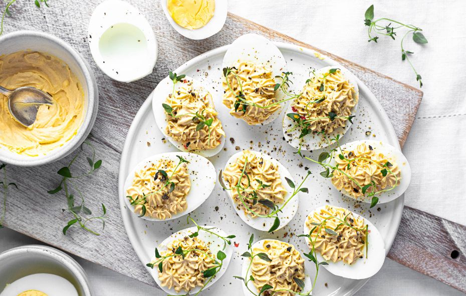 Gevulde eitjes met lamsgehakt en ras el hanout