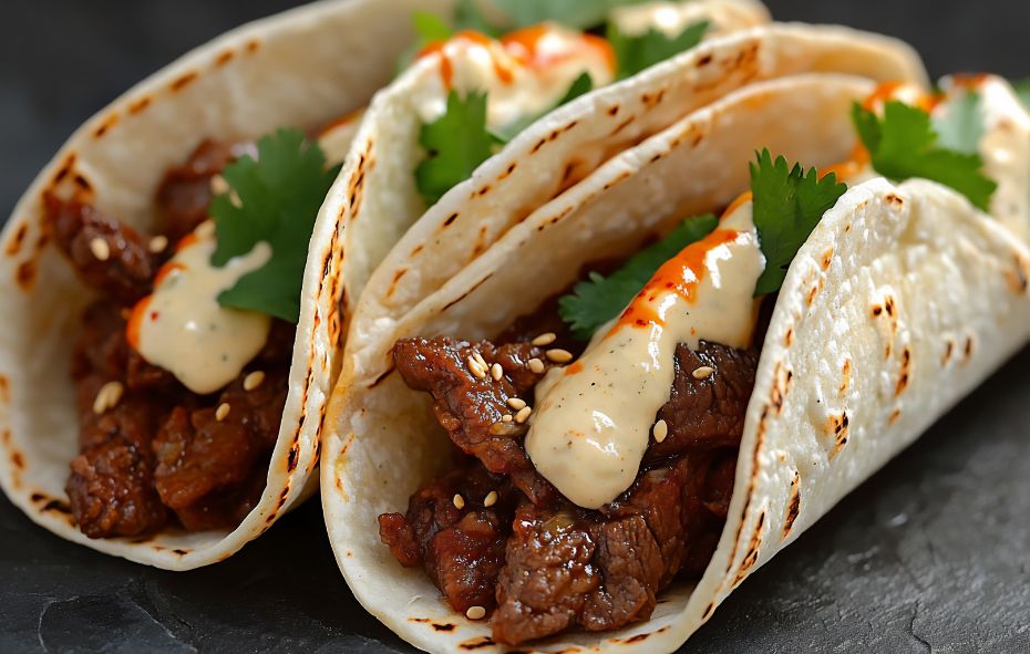 Koreaanse spicy bulgogi wraps met rundvleesreepjes